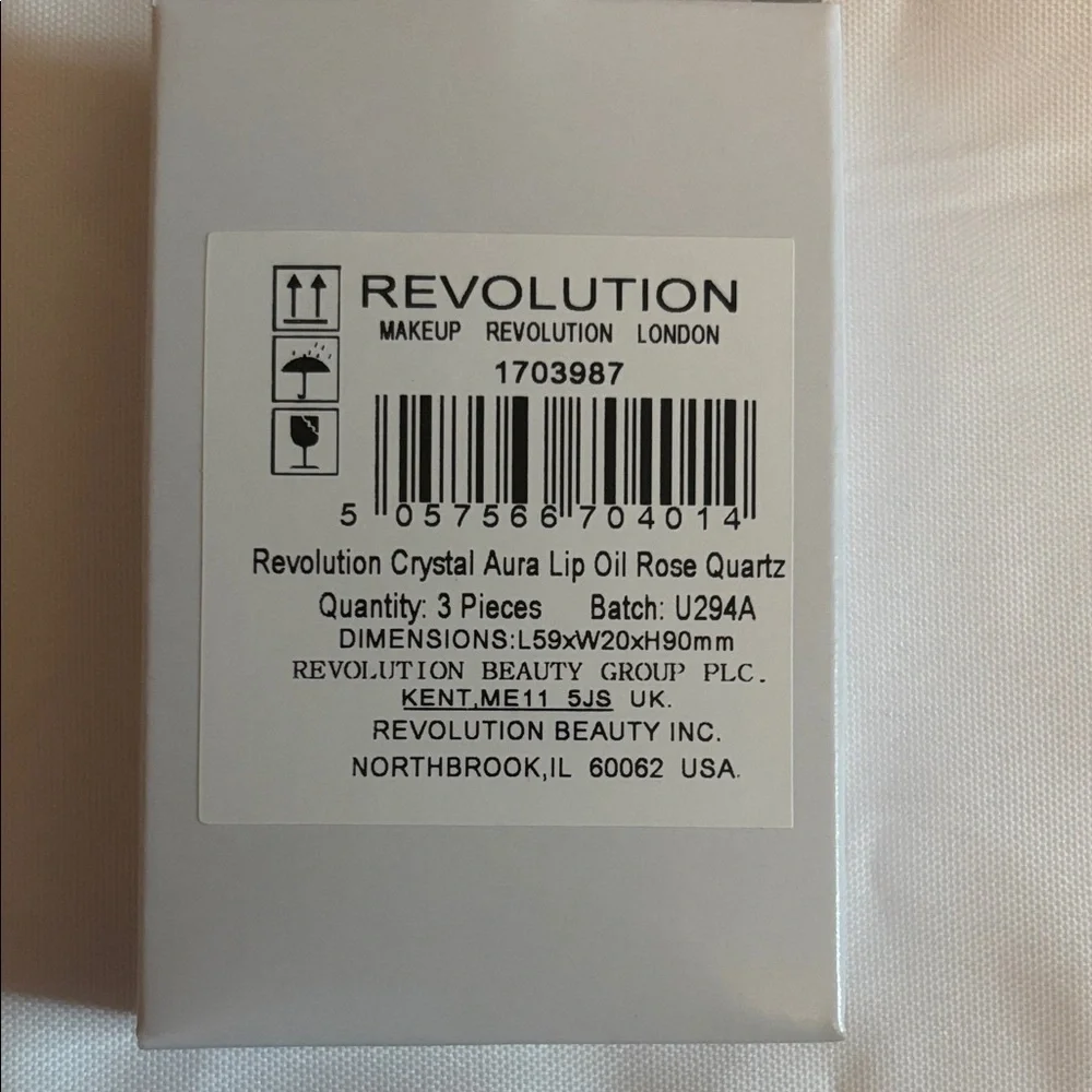 Makeup Revolution London Crystal Aura Lip Oil Rose Quartz Trio NIB